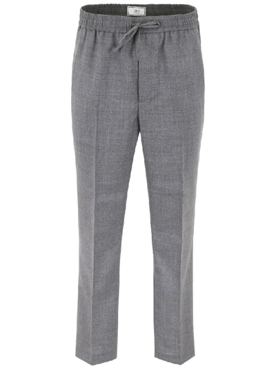 Shop Ami Alexandre Mattiussi Drawstring Trousers In Heather Grey (grey)