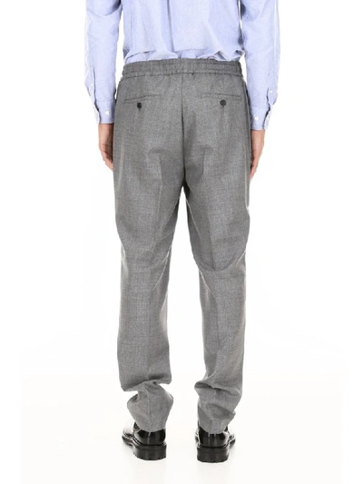 Shop Ami Alexandre Mattiussi Drawstring Trousers In Heather Grey (grey)