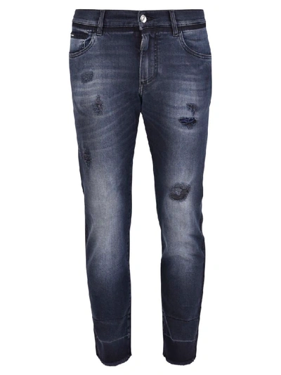 Shop Dolce & Gabbana Distressed Jeans In Blue