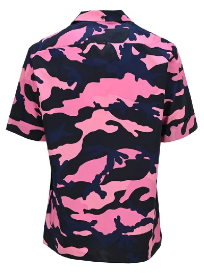 Shop Valentino Camouflage Shirt In Navy Rose