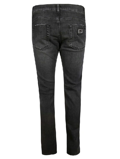 Shop Dolce & Gabbana Slim Denim Stretch Jeans In Dark Grey