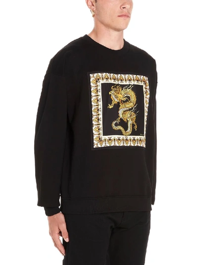 Shop Versace Dragon Sweatshirt In Black