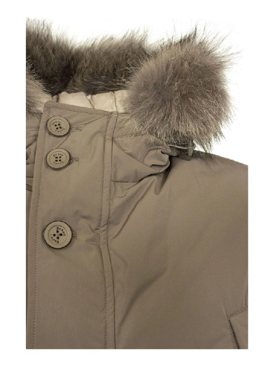 Shop Herno Medium Parka With Fur Hood In Beige