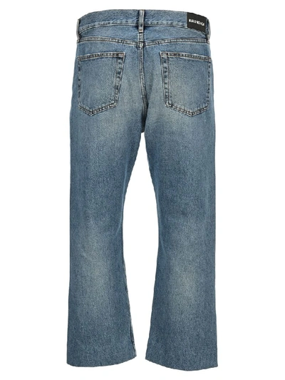 Shop Balenciaga Cropped Jeans In Light Blue