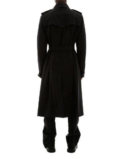 Shop Alexander Mcqueen Cotton Trench Coat In Black (black)