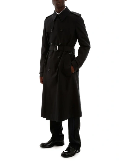 Shop Alexander Mcqueen Cotton Trench Coat In Black (black)