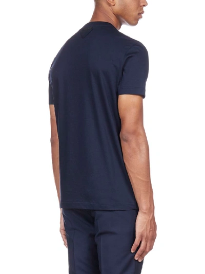 Shop Prada Short Sleeve T-shirt In Navy