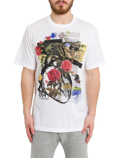 Shop Dsquared2 Graphic Print Tee In Bianco
