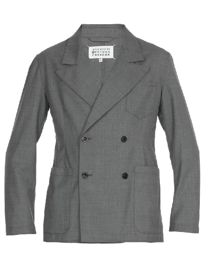 Shop Maison Margiela Wool Blend Coat In Melange