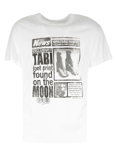 Shop Maison Margiela Fake News T-shirt In White