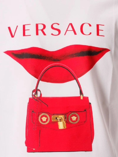 Shop Versace Printed T-shirt In White