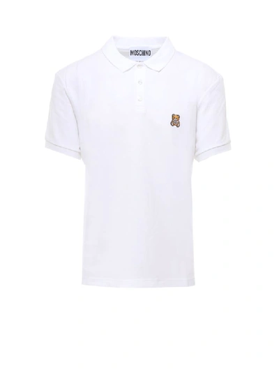Shop Moschino Polo Shirt In White