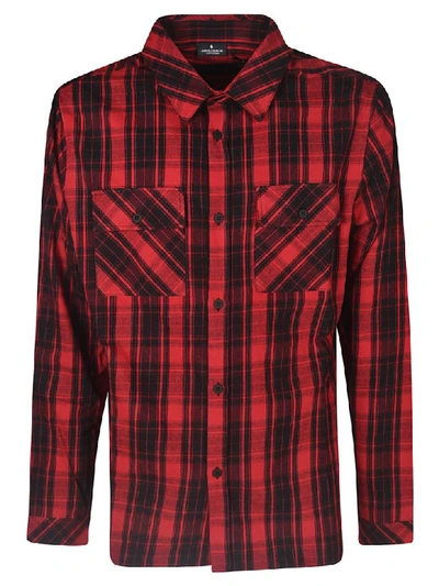 Shop Marcelo Burlon County Of Milan Checked Pattern Shirt In Red/blue