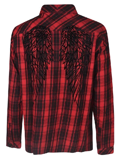 Shop Marcelo Burlon County Of Milan Checked Pattern Shirt In Red/blue