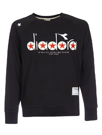 Shop Diadora Embroidered Star Sweatshirt In Black