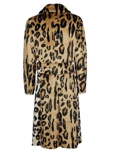 Shop Versace Leopard Print Coat In Multicolor