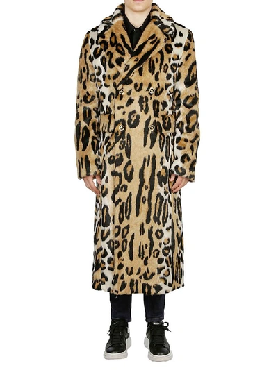 Shop Versace Leopard Print Coat In Multicolor