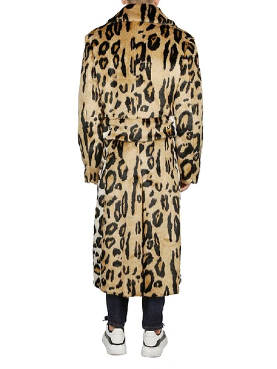 Shop Versace Leopard Print Coat In Multicolor