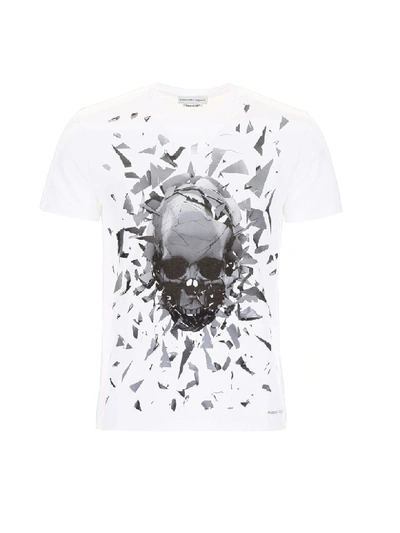 Shop Alexander Mcqueen Shattered Skull T-shirt In White Mix (white)