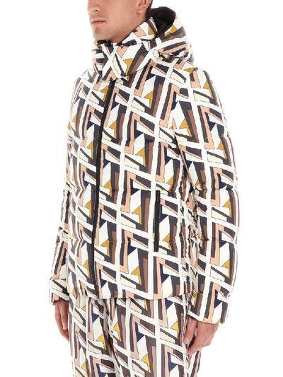 Fendi Geometric Pattern Padded Jacket In Multicolor