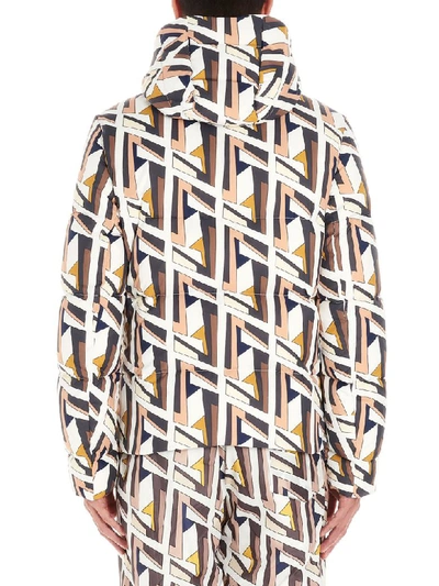 Fendi Geometric Pattern Padded Jacket In Multicolor