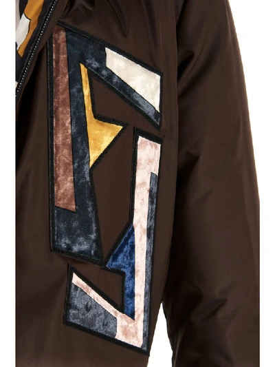 Fendi Geometric Pattern Padded Jacket In Multicolor