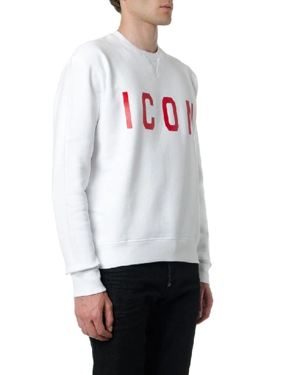 Shop Dsquared2 White Icon Cotton Sweatshirt