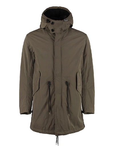 Shop Dondup Technical Fabric Parka In Green