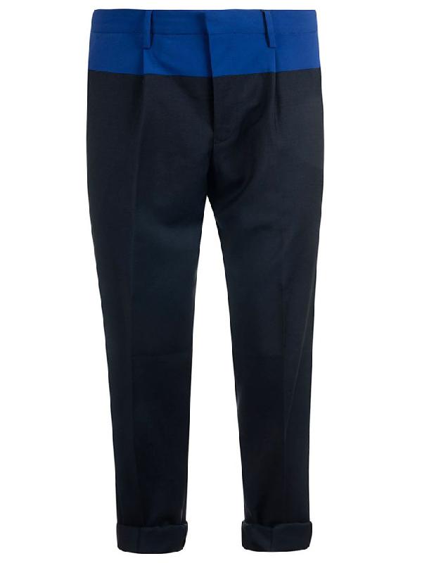 Tommy Hilfiger Two-tone Tailored Trousers In Black/blue | ModeSens