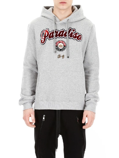 Shop Dolce & Gabbana Paradiso Hoodie In Melange Grigio (grey)