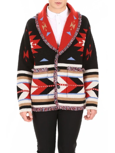 Shop Alanui Native Arrow Cardigan In Embassy Black (black)