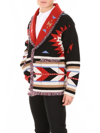 Shop Alanui Native Arrow Cardigan In Embassy Black (black)