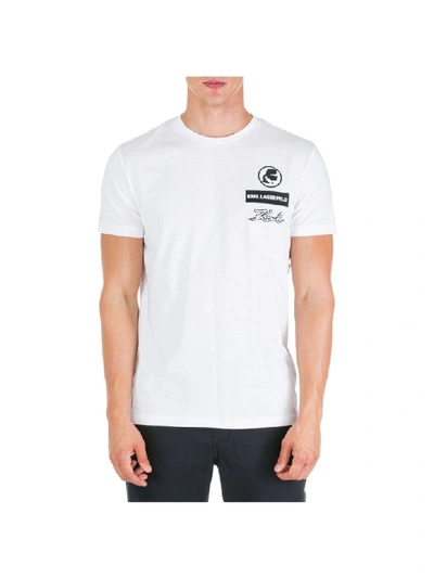 Shop Karl Lagerfeld Larry T-shirt In Bianco