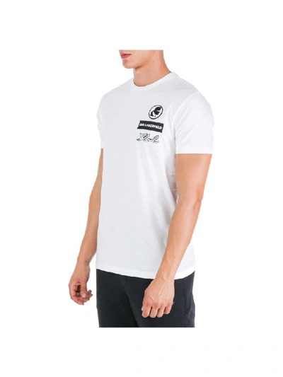 Shop Karl Lagerfeld Larry T-shirt In Bianco