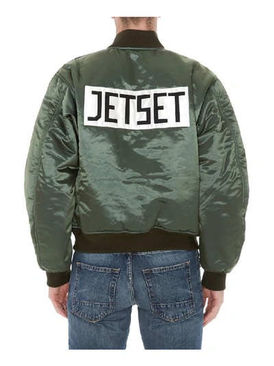 Jet Set Star Shearling Bomber Jacket In Green | ModeSens