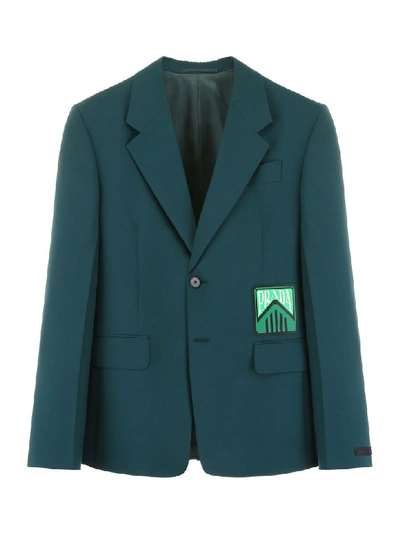Shop Prada Mohair And Wool Jacket In Bottiglia (green)