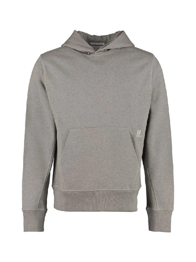 Shop Helmut Lang Cotton Hoodie In Grey