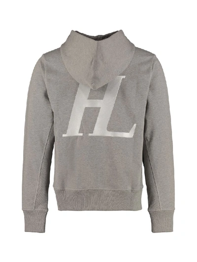 Shop Helmut Lang Cotton Hoodie In Grey