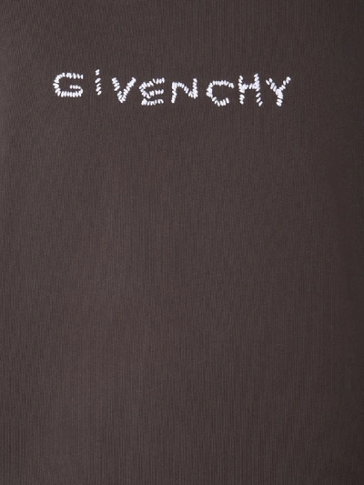 Shop Givenchy Sweatshirt With Embroidered Logo In Grigio