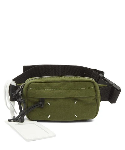 Shop Maison Margiela Small Canvas Belt Bag In Military Green