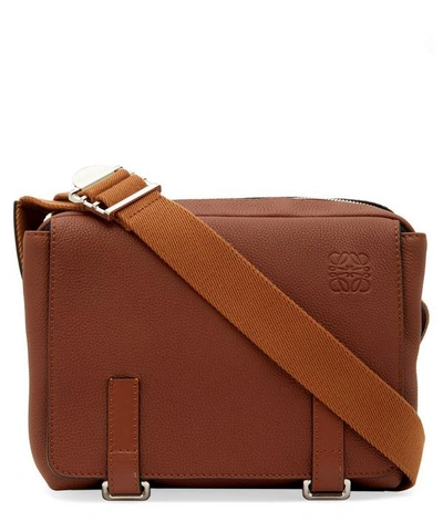 Shop Loewe Military Xs Leather Messenger Bag In Cognac