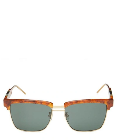 Shop Gucci Square Acetate And Metal Sunglasses In Havana