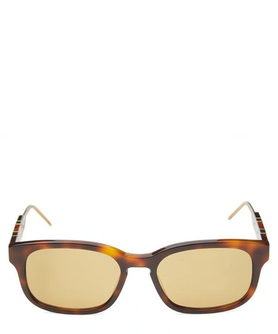 Shop Gucci Rectangular Acetate Sunglasses In Havana