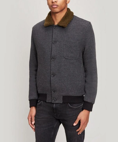 Shop Oliver Spencer Foxham Faux Shearling Jacket In Halford Grey