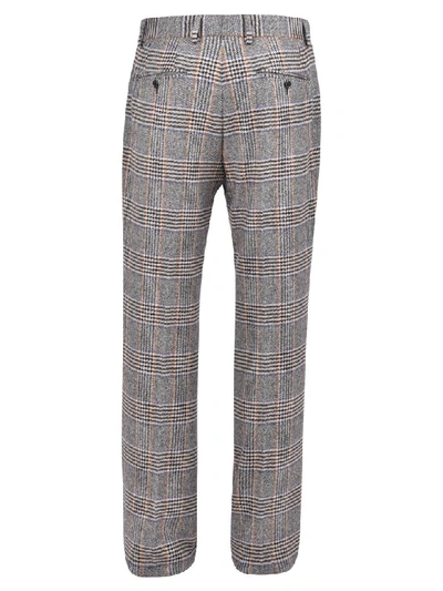 Shop Dolce & Gabbana Checked Trousers In Grey