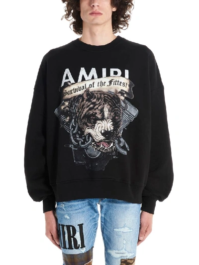 Shop Amiri Pitbull Crew Sweatshirt In Black