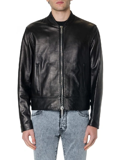 Shop Dsquared2 Black Classic Leather Jacket