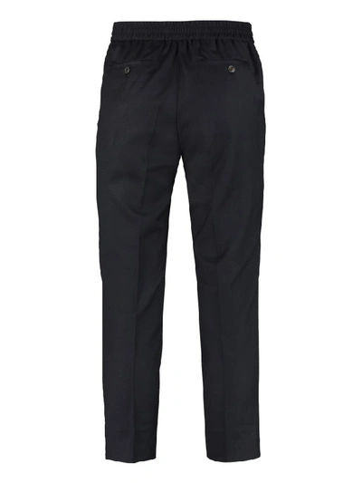 Shop Ami Alexandre Mattiussi Wool Cropped Trousers In Blue