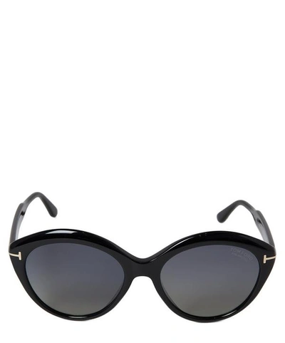 Shop Tom Ford Acetate Oval Sunglasses In Black