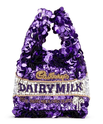 Shop Anya Hindmarch Mini Dairy Milk Tote Bag In Purple